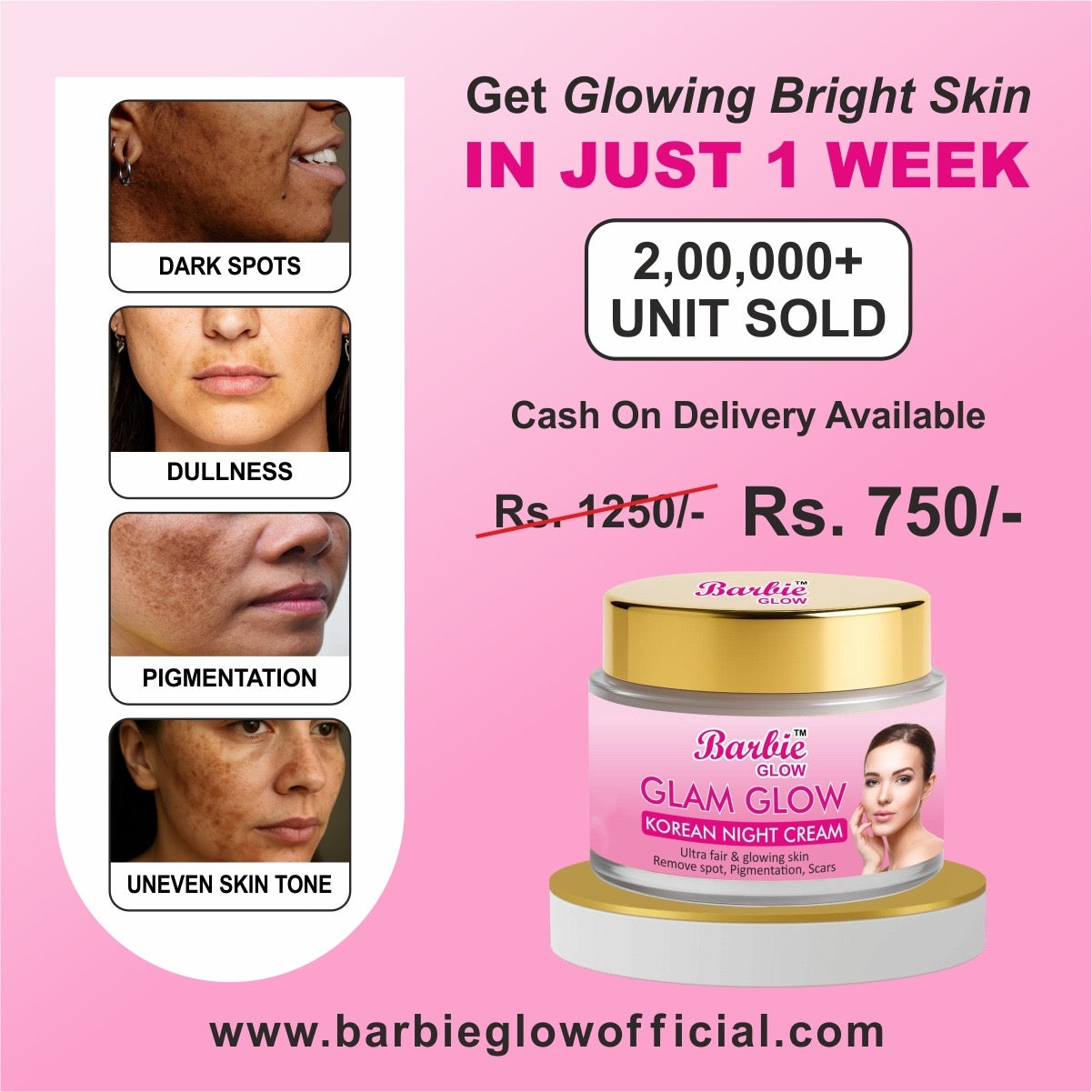 GlamGlow Korean Night Brightening Cream (5 days results).